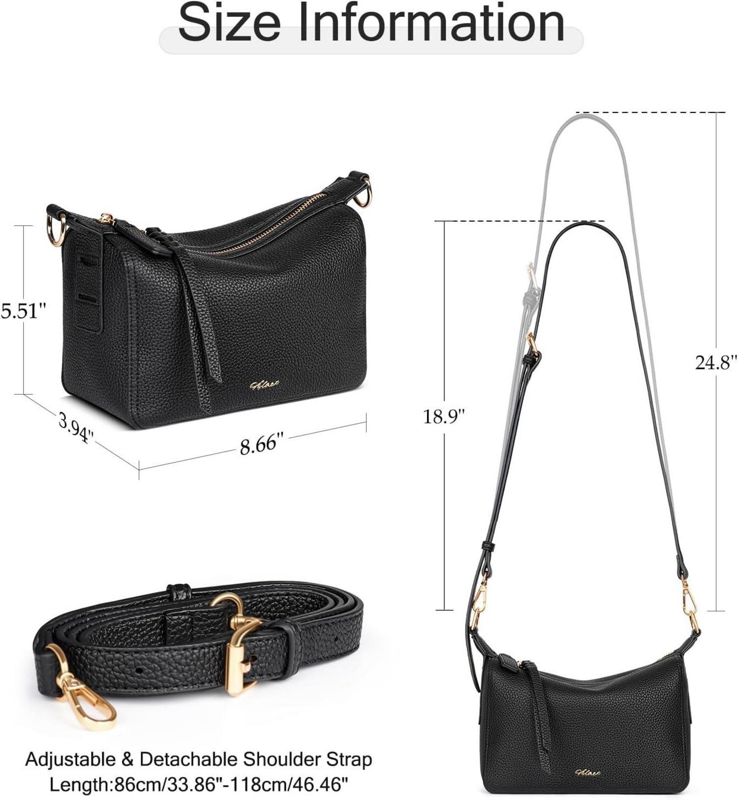 Damen Umhängetasche Leder Crossbody Schultertasche mit Verstellbar