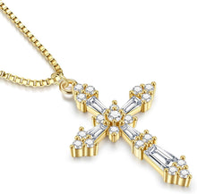 Dochais Kreuz Kette Damen 14K Gold Silber Halskette Anhänger