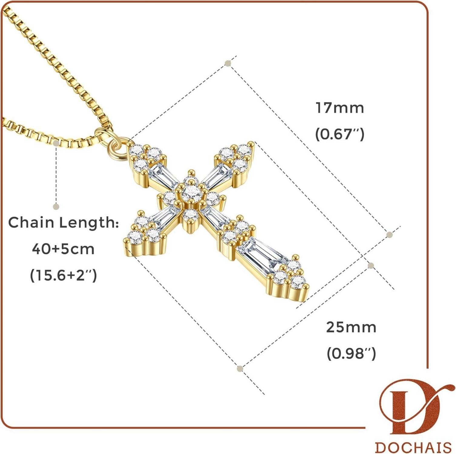 Kreuz Kette Damen 14K Gold Vergoldet Silber Modeschmuck Geschenke