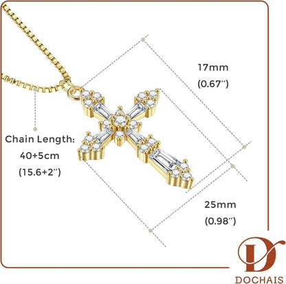 Kreuz Kette Damen 14K Gold Vergoldet Silber Modeschmuck Geschenke