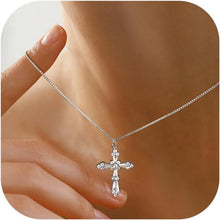 Kreuz Kette Damen 14K Gold Vergoldet Silber/Gold Modeschmuck Geschenk