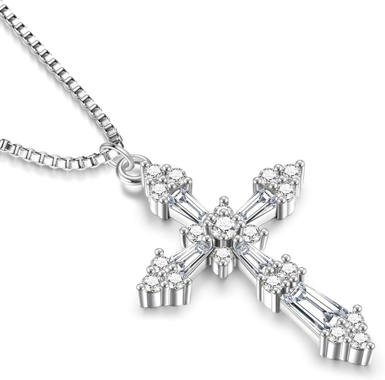 Kreuz Kette Damen 14K Gold Vergoldet Halskette Modeschmuck