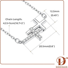 Dochais 14K Gold Vergoldet Kreuz Kette Damen Silber Goldkette