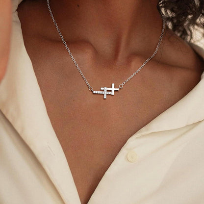 Damen Kreuz Kette 14K Gold Vergoldet Silber/Gold Modeschmuck Geschenke