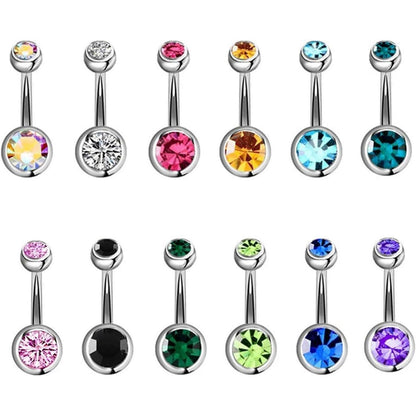 Bauchnabelpiercing 14G Edelstahl Hypoallergen 12 Stück Set
