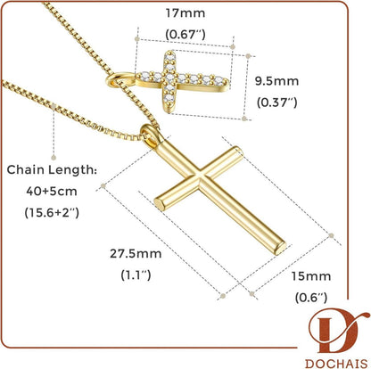 Kreuz Kette Damen 14K Gold Vergoldet Silber Modeschmuck Geschenke