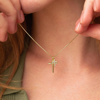Dochais Kreuz Kette Damen 14K Gold Silber Halskette Geschenke