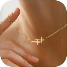 Kreuz Kette Damen 14K Gold Vergoldet Silber Modeschmuck Geschenk