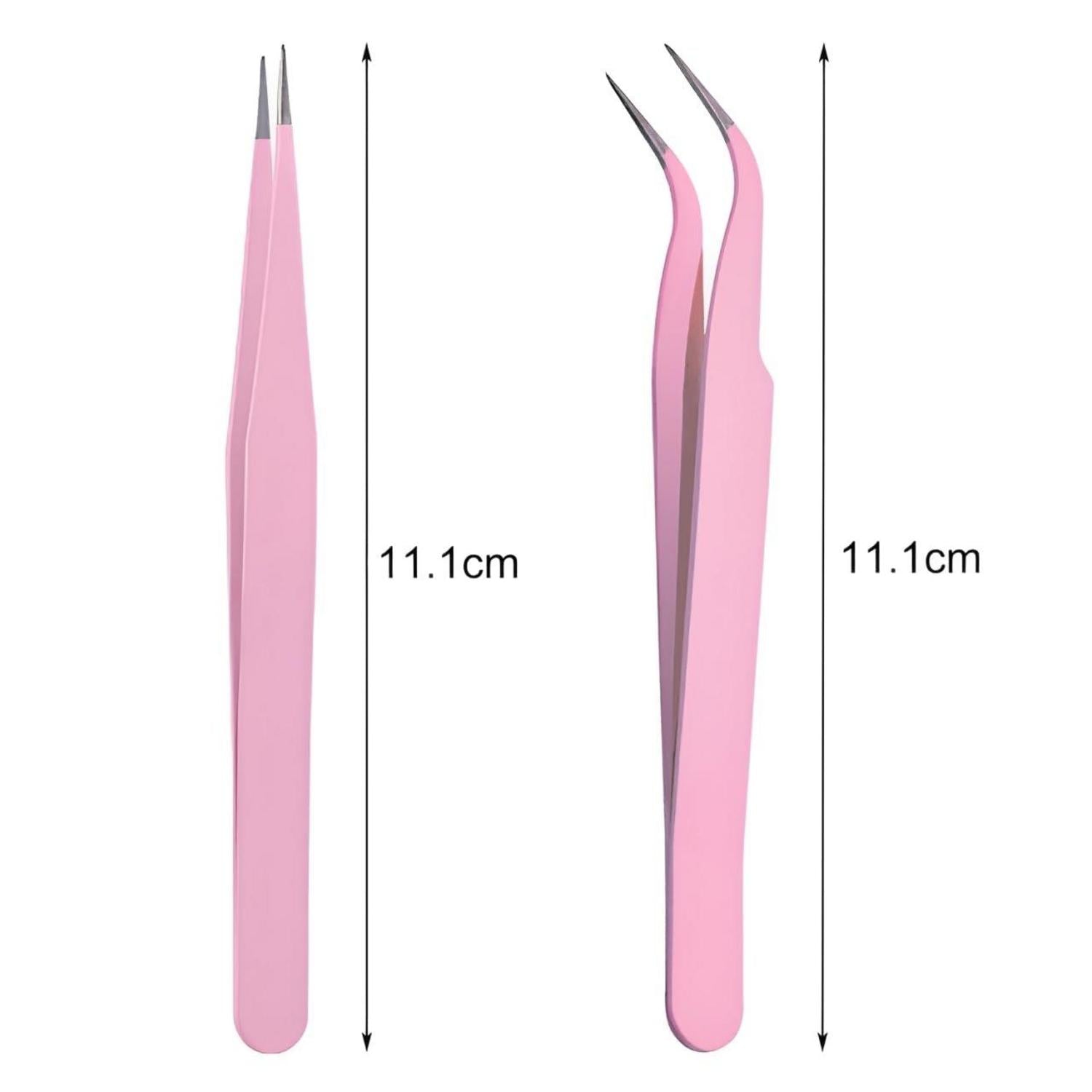 iCovalescent Pinzetten-Set Augenbrauen Wimpern Gesichtshaar 2er-Set Edelstahl