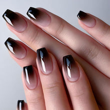 Press On Nails 24 Stück Schwarze Kunstnägel inkl. Zubehör