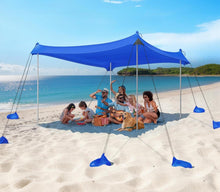 Strandmuschel UPF50+ mit Sandschaufeln und Stangen