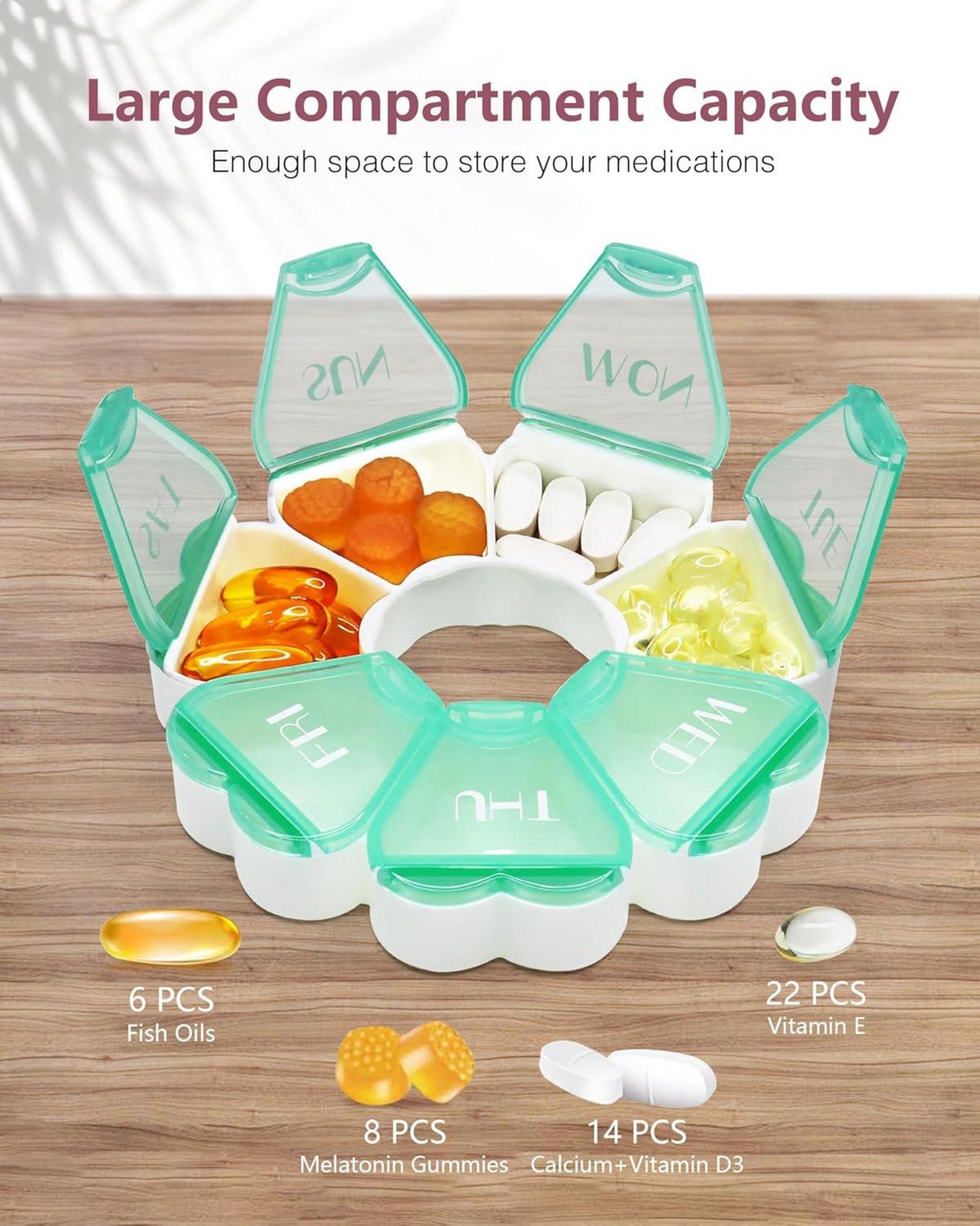 Runde herzförmige Pillenbox mit großem