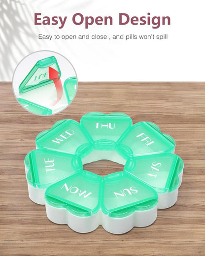 Herzförmige Pillenbox mit 7 großen