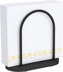 Serviettenhalter Gebogen Schwarz Metall Holz Halterung