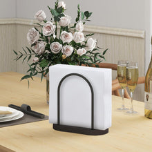 Serviettenhalter Schwarz Metall Holz Tisch Deko Organizer