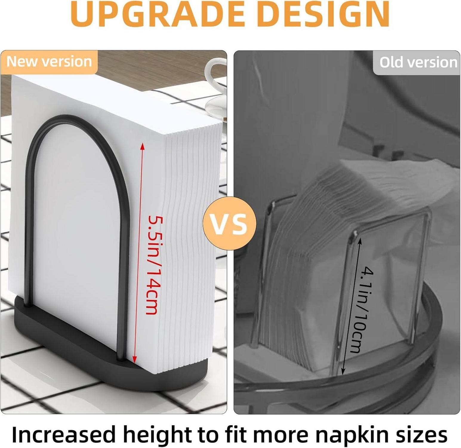 Serviettenhalter Schwarz Metall Holz Tisch Küche Büro Deko STWWO