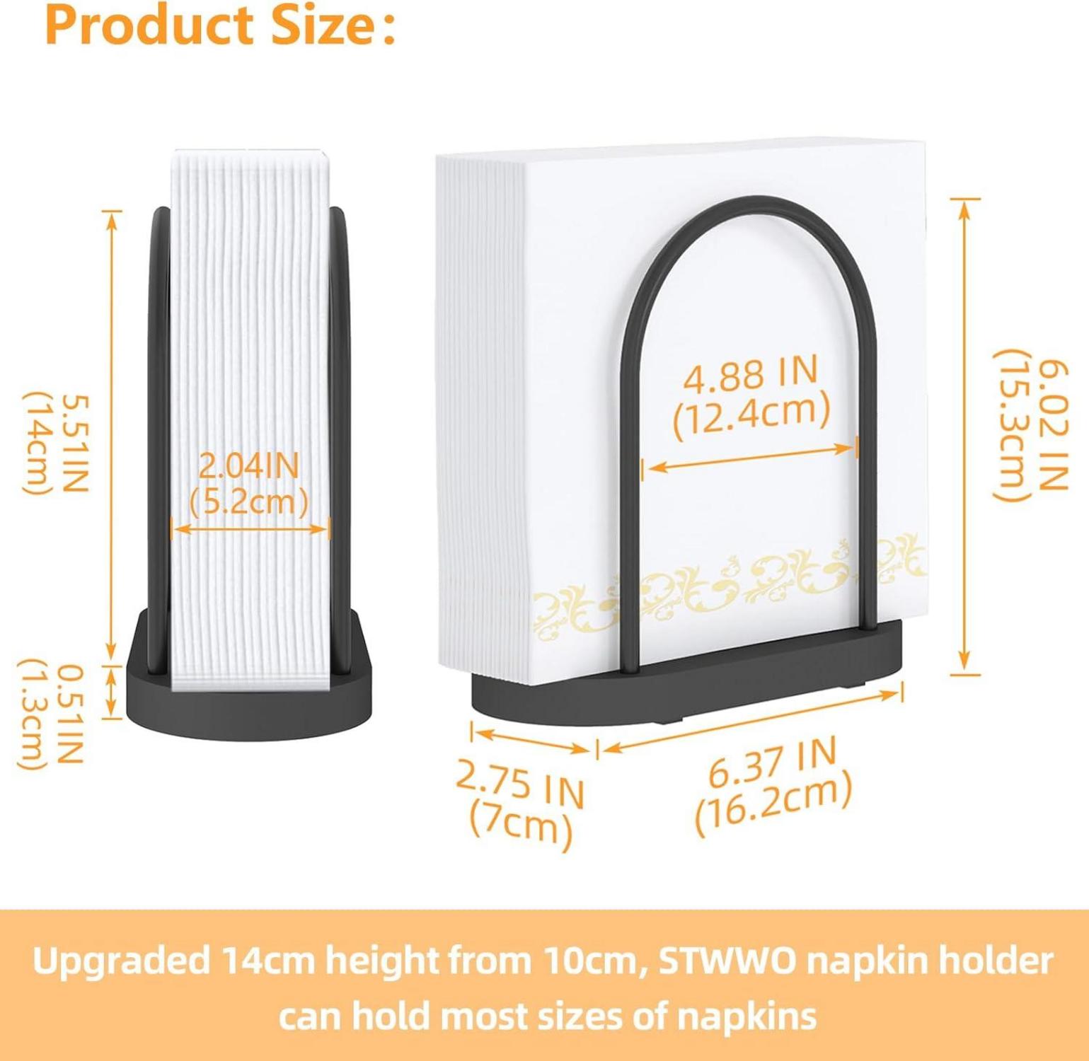 Serviettenhalter Schwarz Metall Holz Küchenzubehör STWWO
