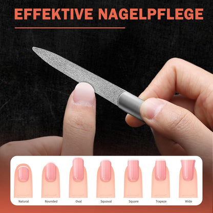 Edelstahl Doppelseitige Nagelfeile Präzisions-Nagelpflege glatte Nägel