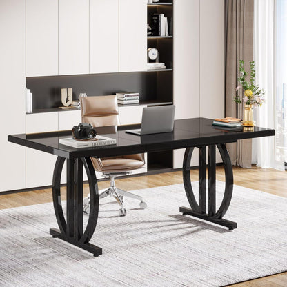 Großer Schreibtisch 160x80 cm – Modernes Home Office Bürotisch Schwarz