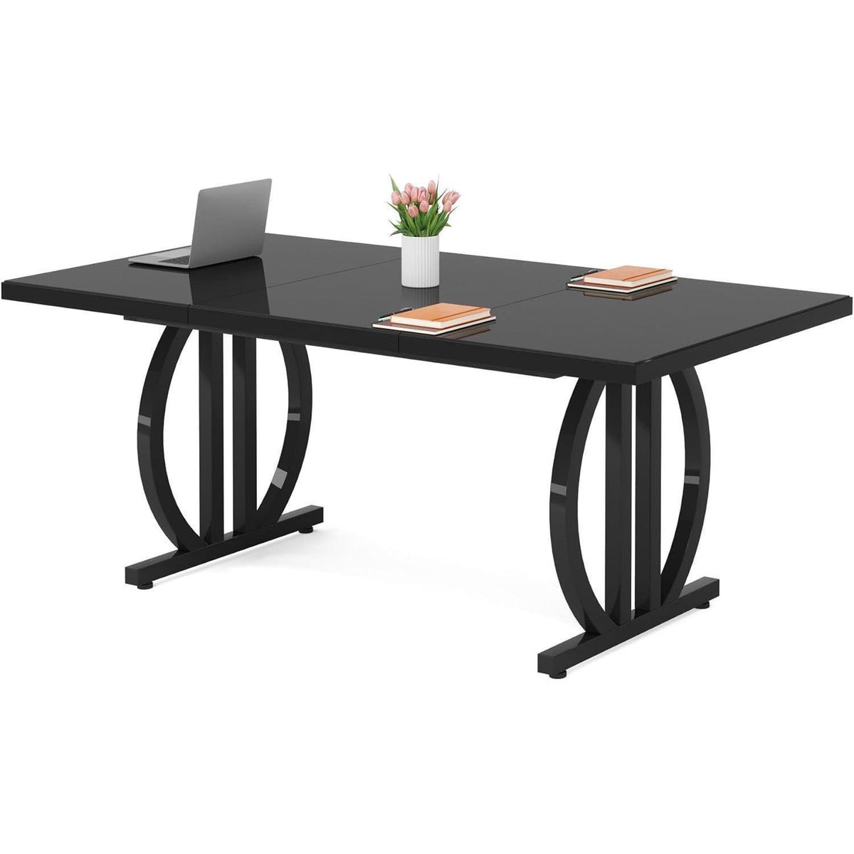 Großer Schreibtisch 160x80 cm – Modernes Home Office Bürotisch Schwarz