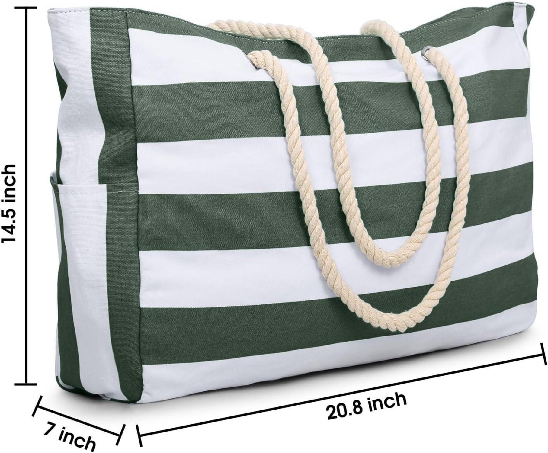 Oscaurt Strandtasche Wasserdicht Tote Bag Damen Groß 20.8x14.5x7inch Armeegrün