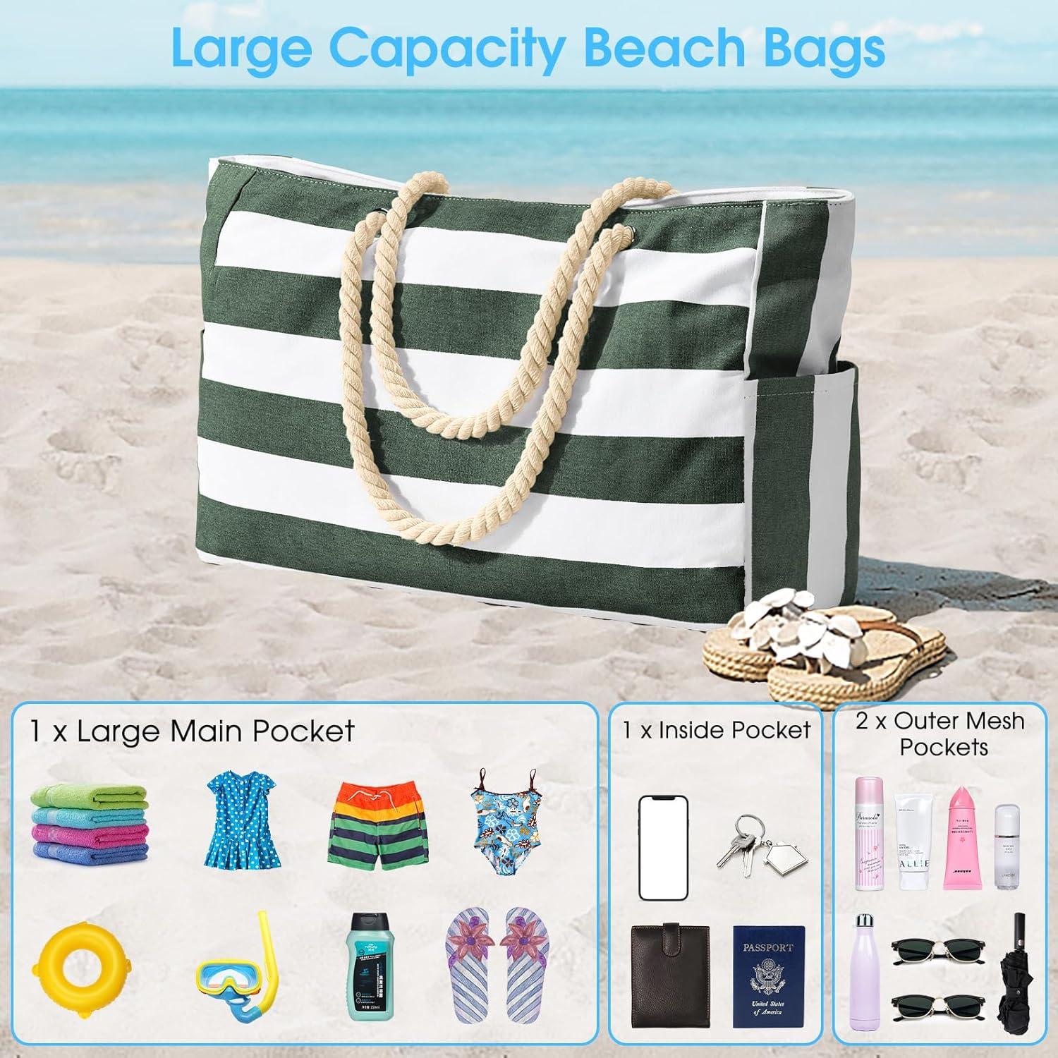 Oscaurt Strandtasche Damen Wasserdicht Tote Bag Shopper Groß 20.8x14.5x7inch