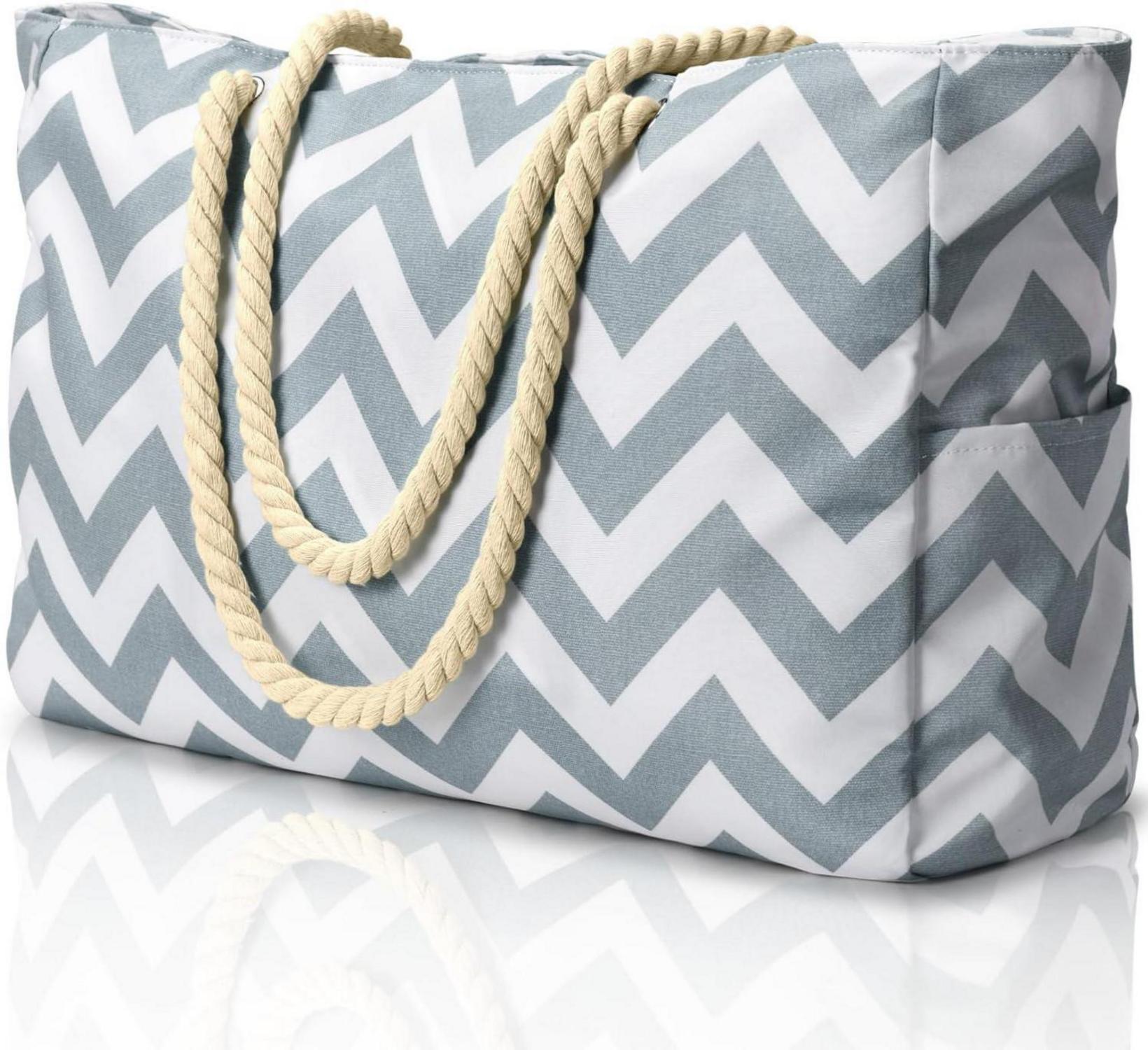 Strandtasche wasserdicht XXL Shopper Damen Reißverschluss Faltbar