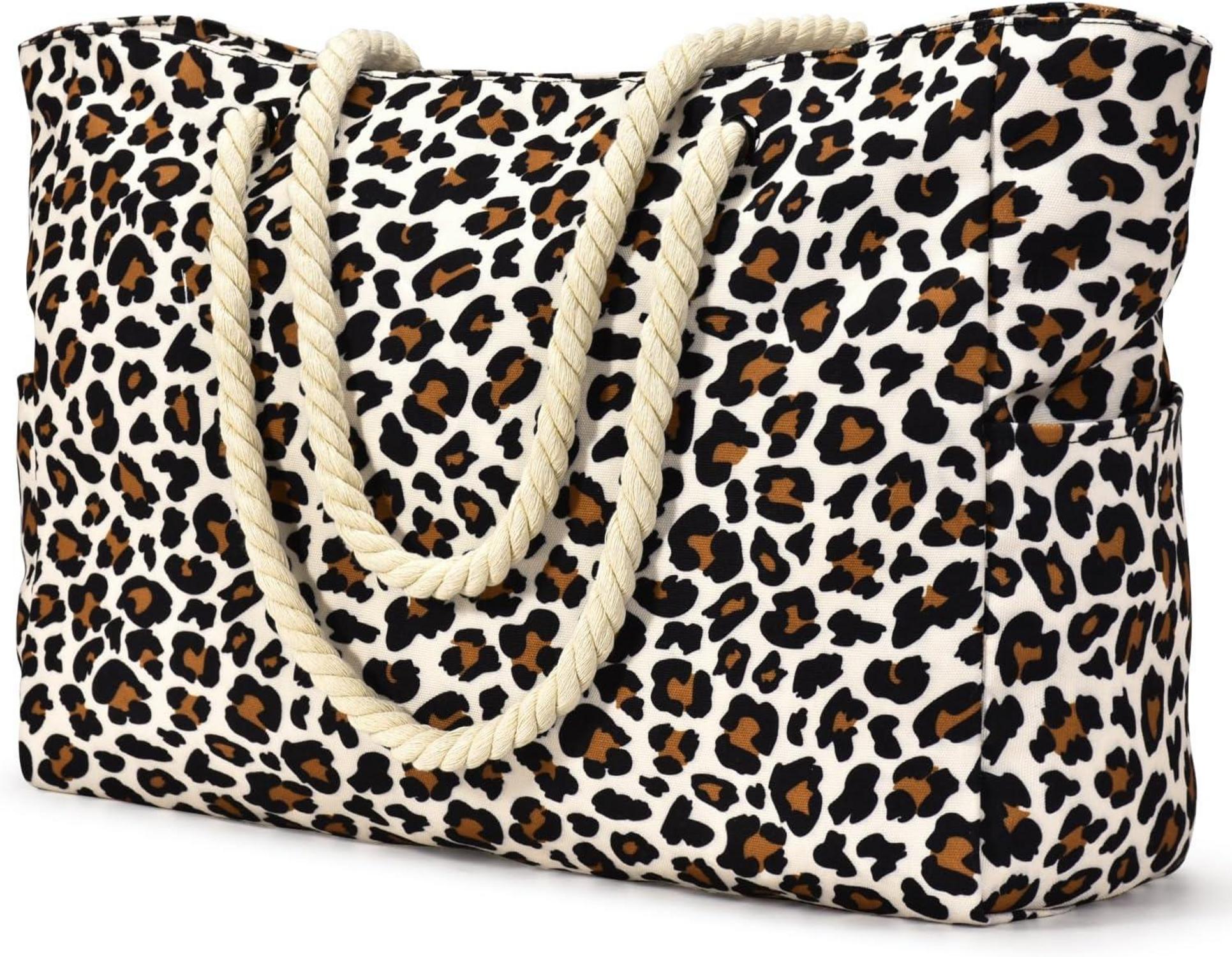 Strandtasche Damen Handtasche Umhängetasche Groß Wasserdicht Leopard