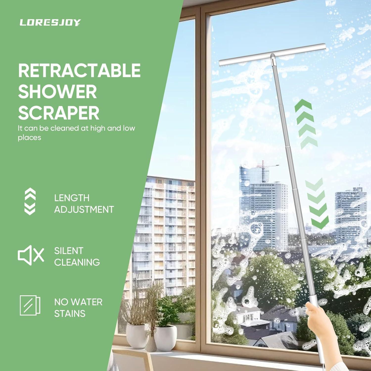 Teleskop Duschabzieher Set silikon Abzieher Fenster Bad Spiegel 120cm