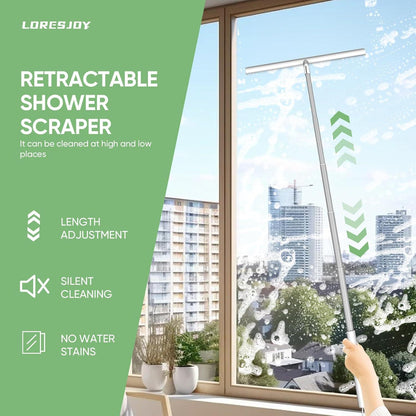 Teleskop Duschabzieher Set silikon Abzieher Fenster Bad Spiegel 120cm
