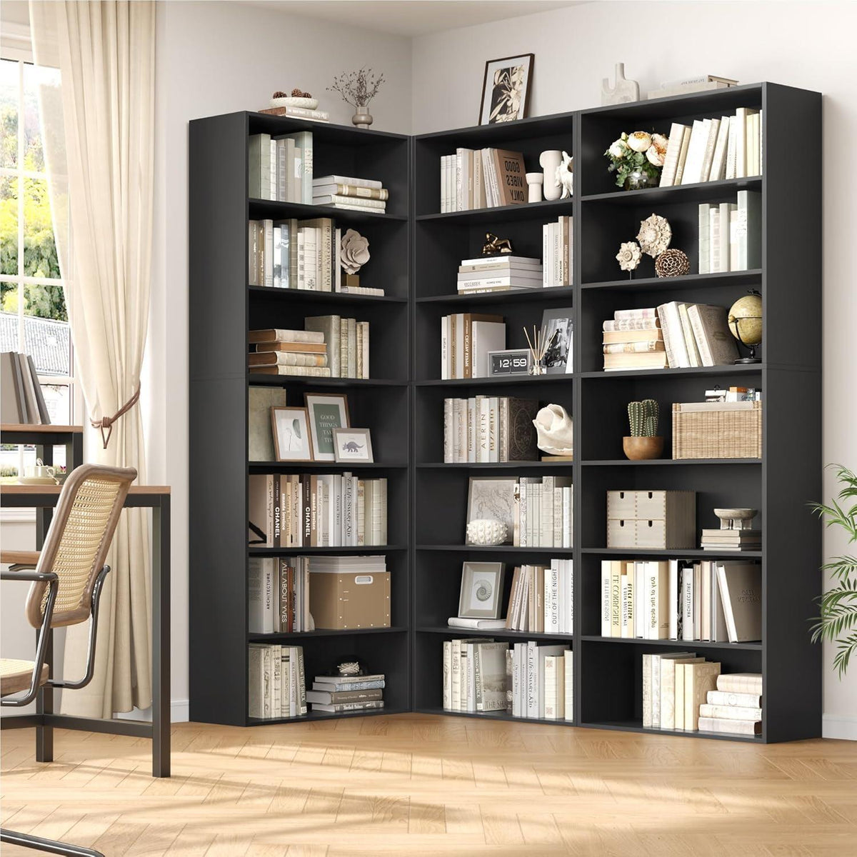 7-reihiges Bücherregal | Standregal für Wohnzimmer, Büro & Co.