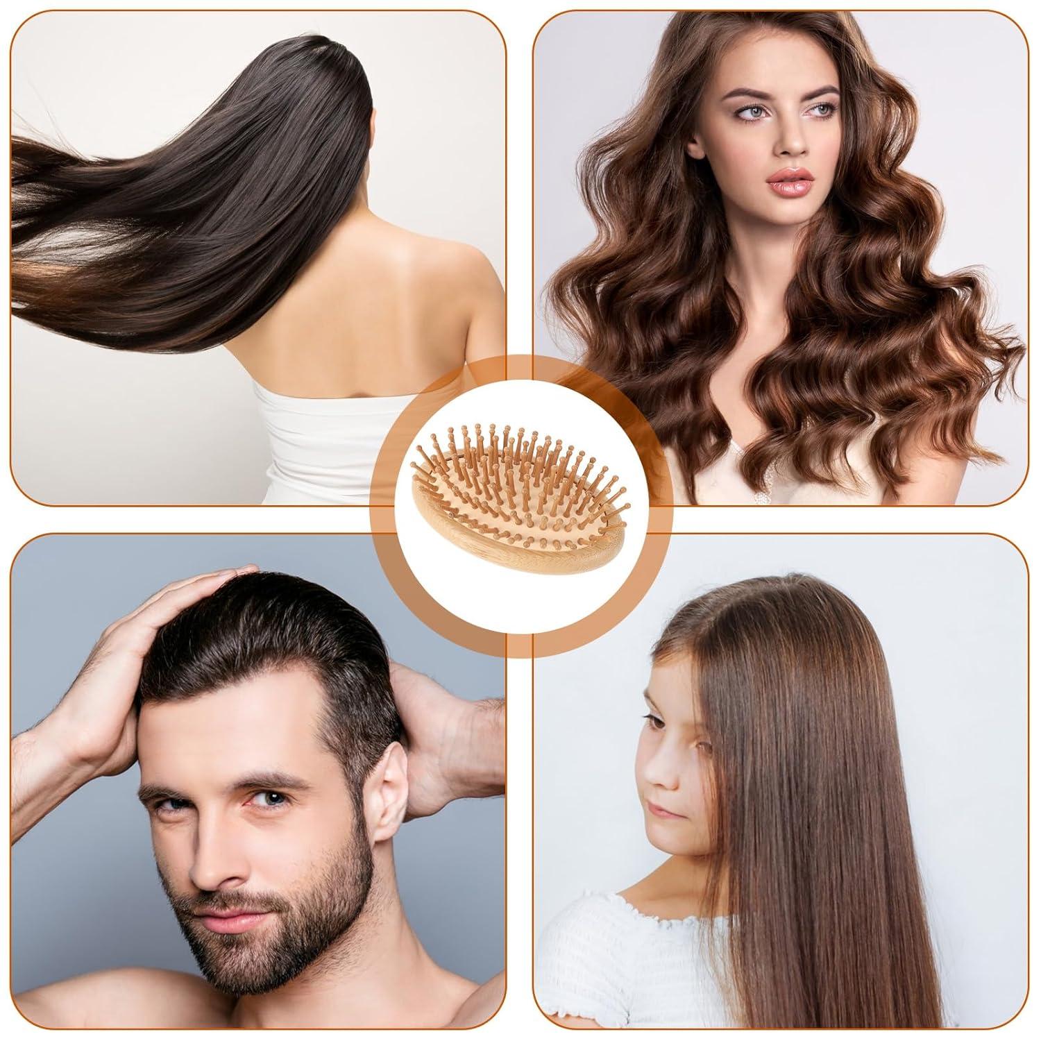 2er Set Natürliche Bambus Haarbürste Kopfhautmassagegerät