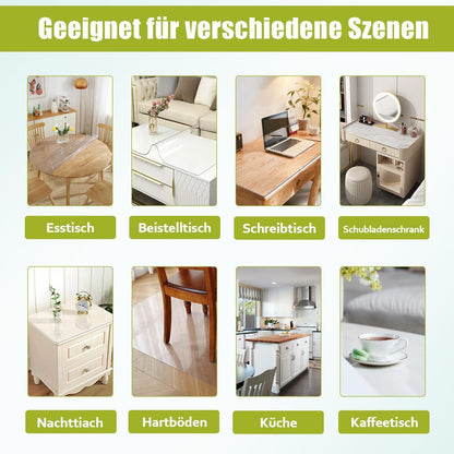 Runde Tischfolie 120cm, Transparent, 2mm PVC Tischschutz Folie
