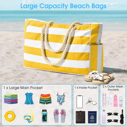 XXL Strandtasche Damen Tote Bag Faltbarer Weekender mit Reißverschluss