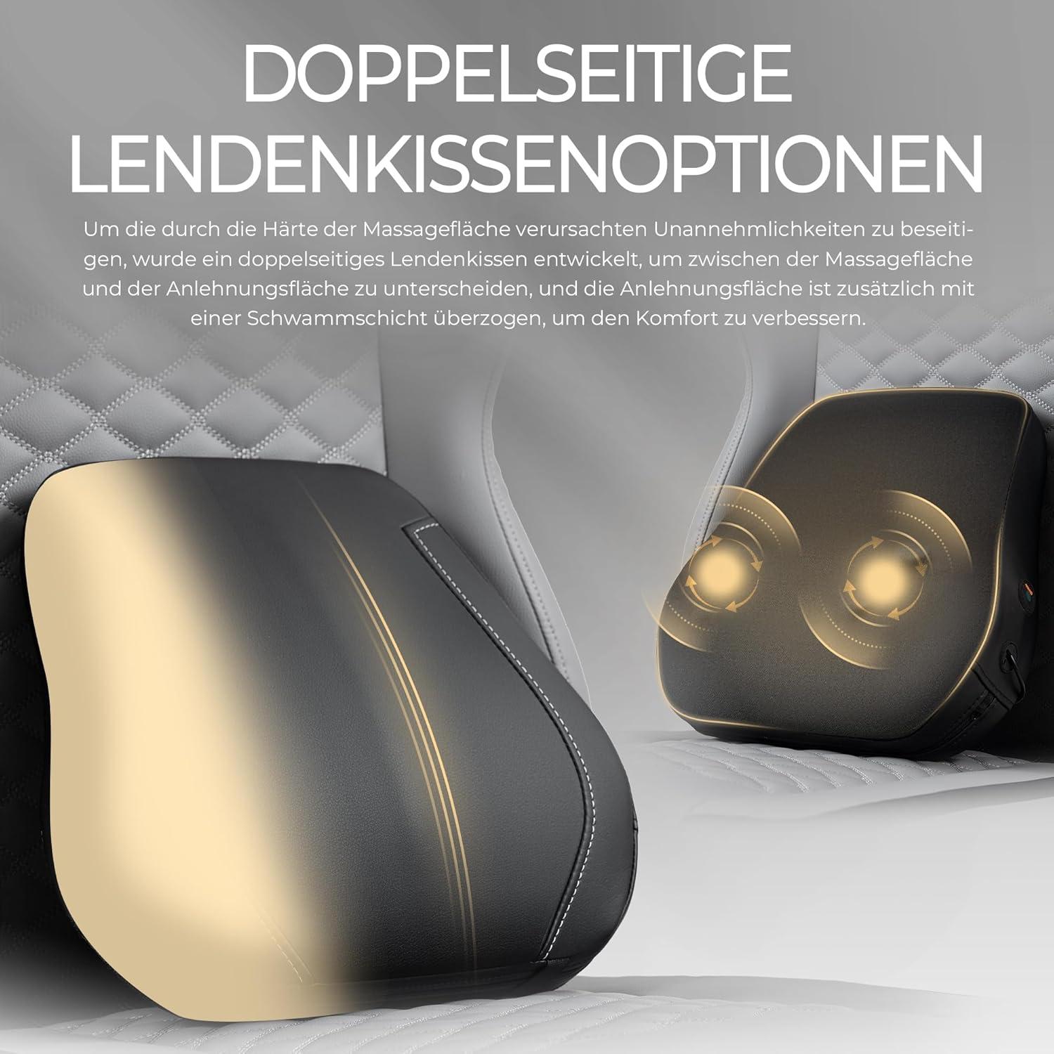 Gaming Stuhl mit beheizter Massage Lendenwirbelstütze und Fußstütze