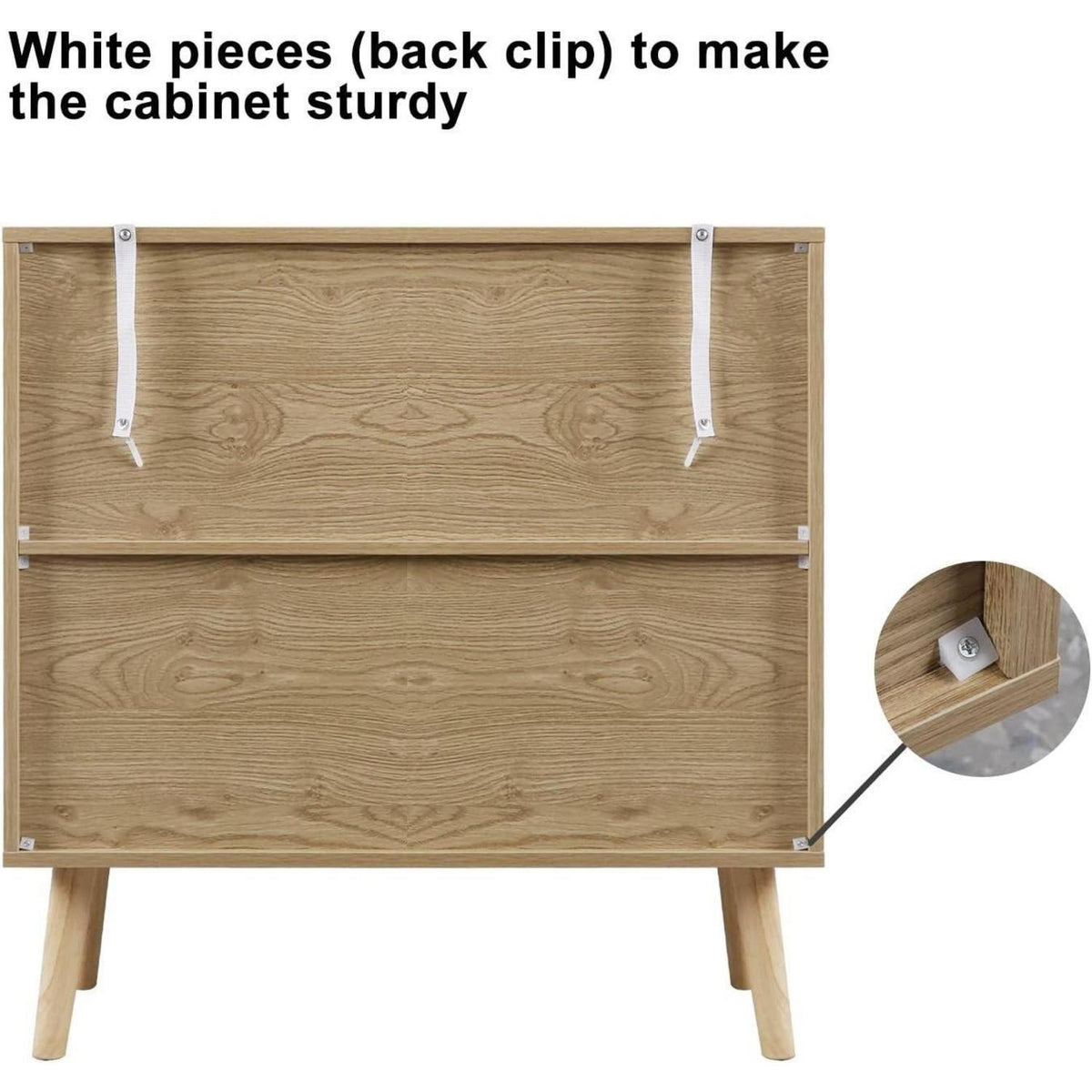 Rattan Küchenschrank mit Arbeitsplatte & Verstellablagen