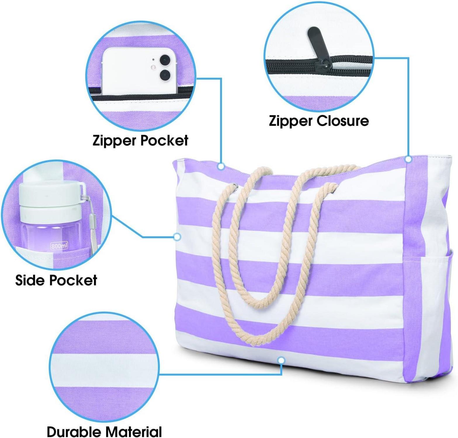 Oscaurt Strandtasche Wasserdicht Damen Handtasche Groß Lila