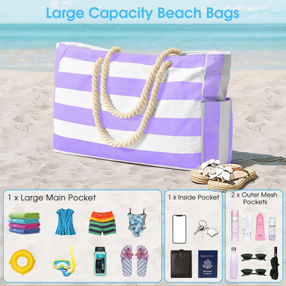 Oscaurt Strandtasche Damen Wasserdicht Tote Bag Groß Faltbar Lila
