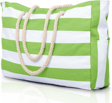 Große Wasserdichte Strandtasche mit Reißverschluss - Grasgrün