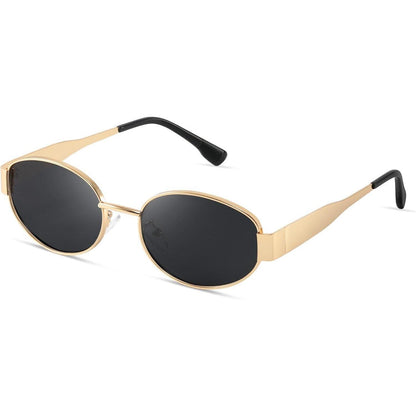 Kunchu Vintage Oval Sonnenbrille Damen Polarisiert Gold