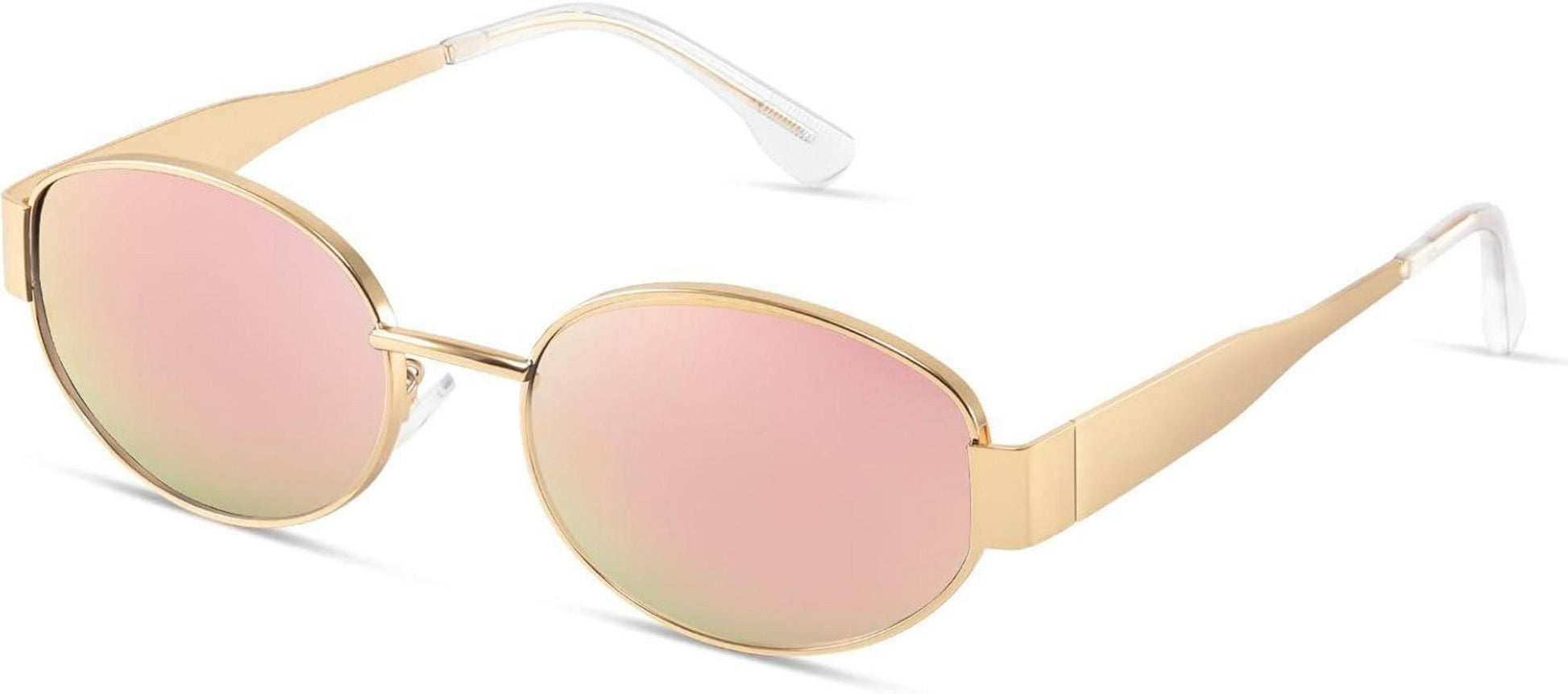 Vintage Oval Sonnenbrille Polarisiert UV400 Gold Schwarz