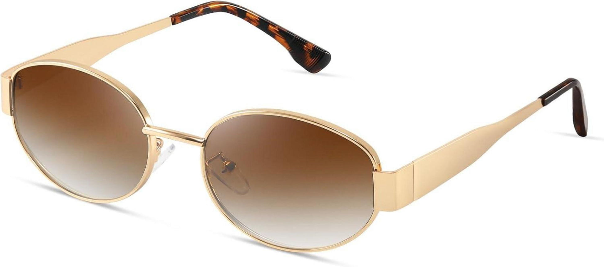 Katzenaugen Sonnenbrille Damen Polarisiert UV400 Vintage Gold Oval