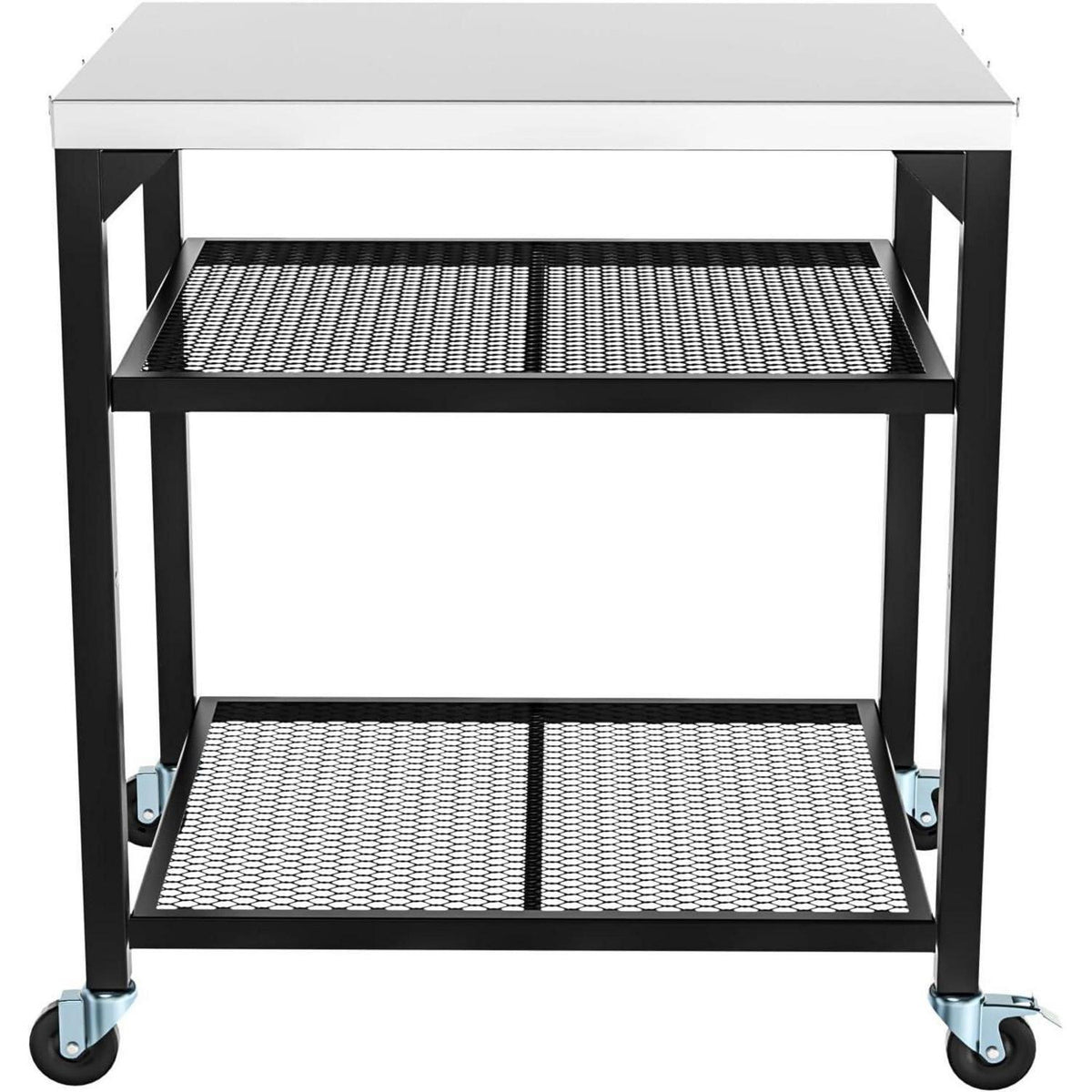 Edelstahl Grillwagen mit 3 Etagen, multifunktionaler Outdoor-Küchenwagen
