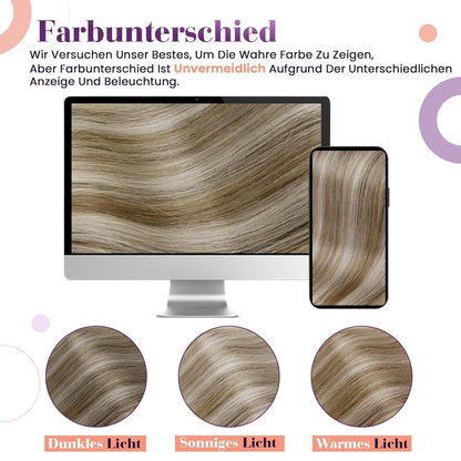 Echthaar Haarverlängerung Clip-in Braun Blond 55cm