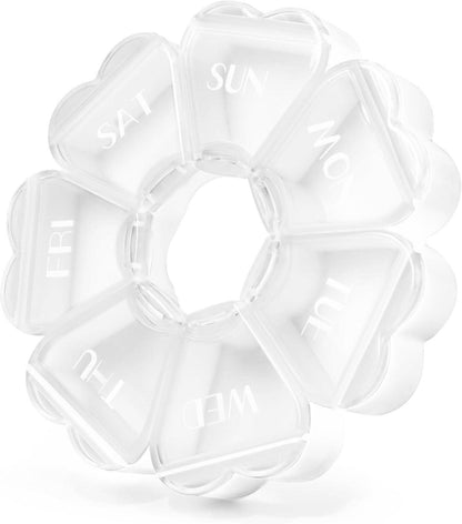 Pillenbox mit herzförmigen Fächern, reisefreundlich, Vitamin-Organizer