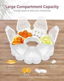 FHORAIN Runde herzförmige Pillenbox mit 7 Fächern Woche