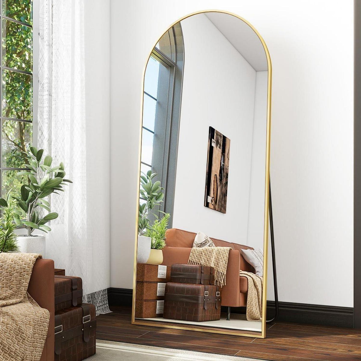 Ganzkörperspiegel Bogen Gold – Stand- & Wandspiegel 171x76cm