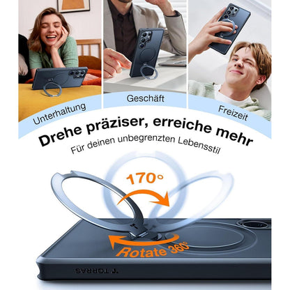 Hülle für Samsung Galaxy S25 Ultra mit Magnetring & Standfuß Schwarz