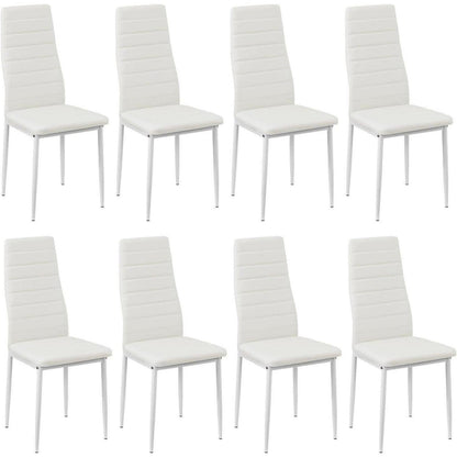 Esszimmergruppe für 8 Personen – Eiche-Schwarz Tisch & 8 Weiß Stühle