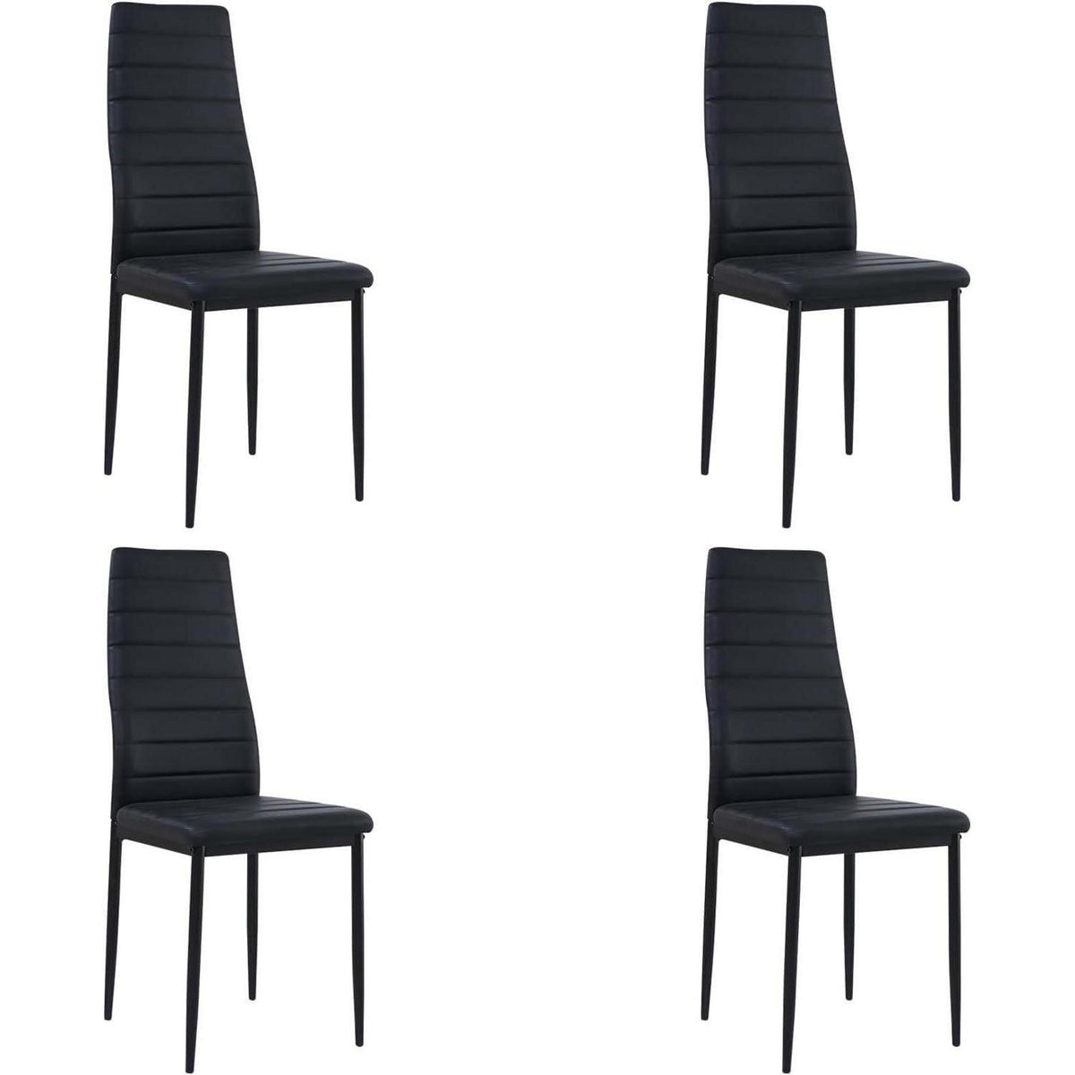 Esszimmergruppe Eiche-Weiß 120cm mit 4 Stühlen in Lederoptik